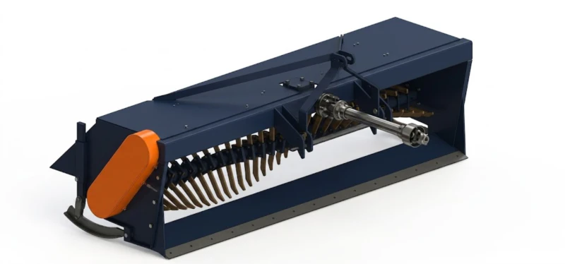 DESTROYER 3.0 Compost Barn Stirrer penetrating 80 cm into the bedding pack – full-depth aeration from bottom to surface