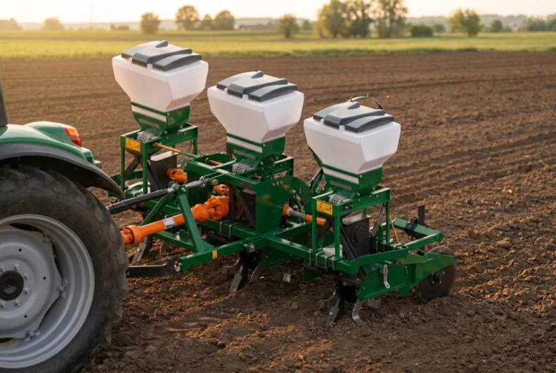 ERA Rotary Cultivator applying base fertilizer band during seedbed preparation combined with PANTHER planter starter band at planting – the two-machine dual-band approach