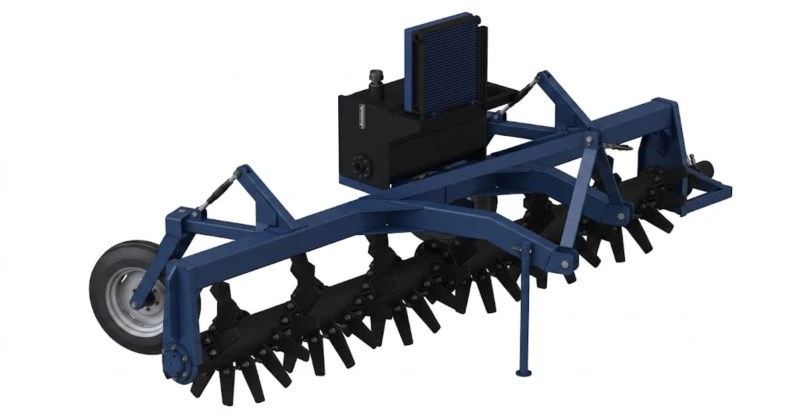 EW-4000T Rock Rake – Mechanical 3.6 m Stone Windrower for 75 HP Tractors EW-4000T Rock Rake – 3.6 m mechanical PTO-driven tractor stone windrower with dual rotors and Cat 2 three-point hitch for compact tractors