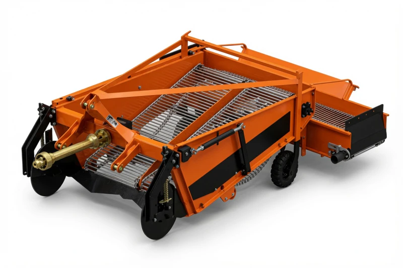 Mechanical tractor-mounted 2-row potato digger harvester