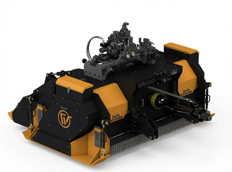 Heavy-duty agricultural stone crusher clearing rocks from farmland
